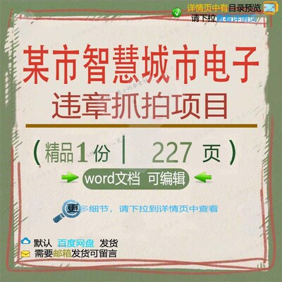 某市智慧城市电子违章抓拍项目相关方案 方智慧城市智慧项目案城