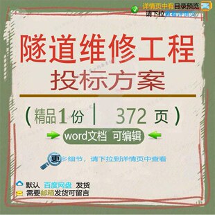 隧道维修工程投标方案项目实施投标书参考范word模板可编辑文档本