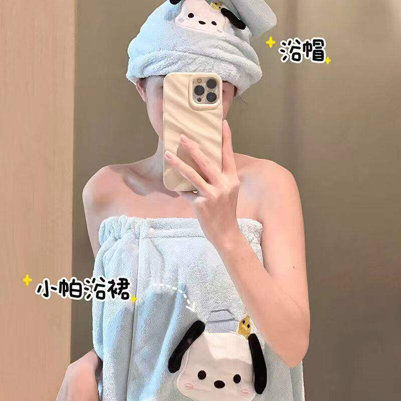 浴巾女可穿可裹式浴袍夏比纯全棉吸水速干毛巾三件套浴裙2026新款