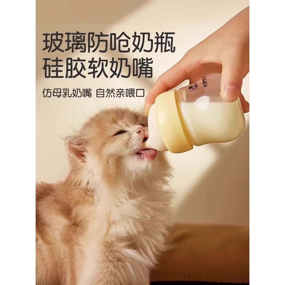 猫咪奶瓶幼猫初生猫咪耐咬防呛宠物奶瓶猫狗用喂奶器奶嘴猫咪用品