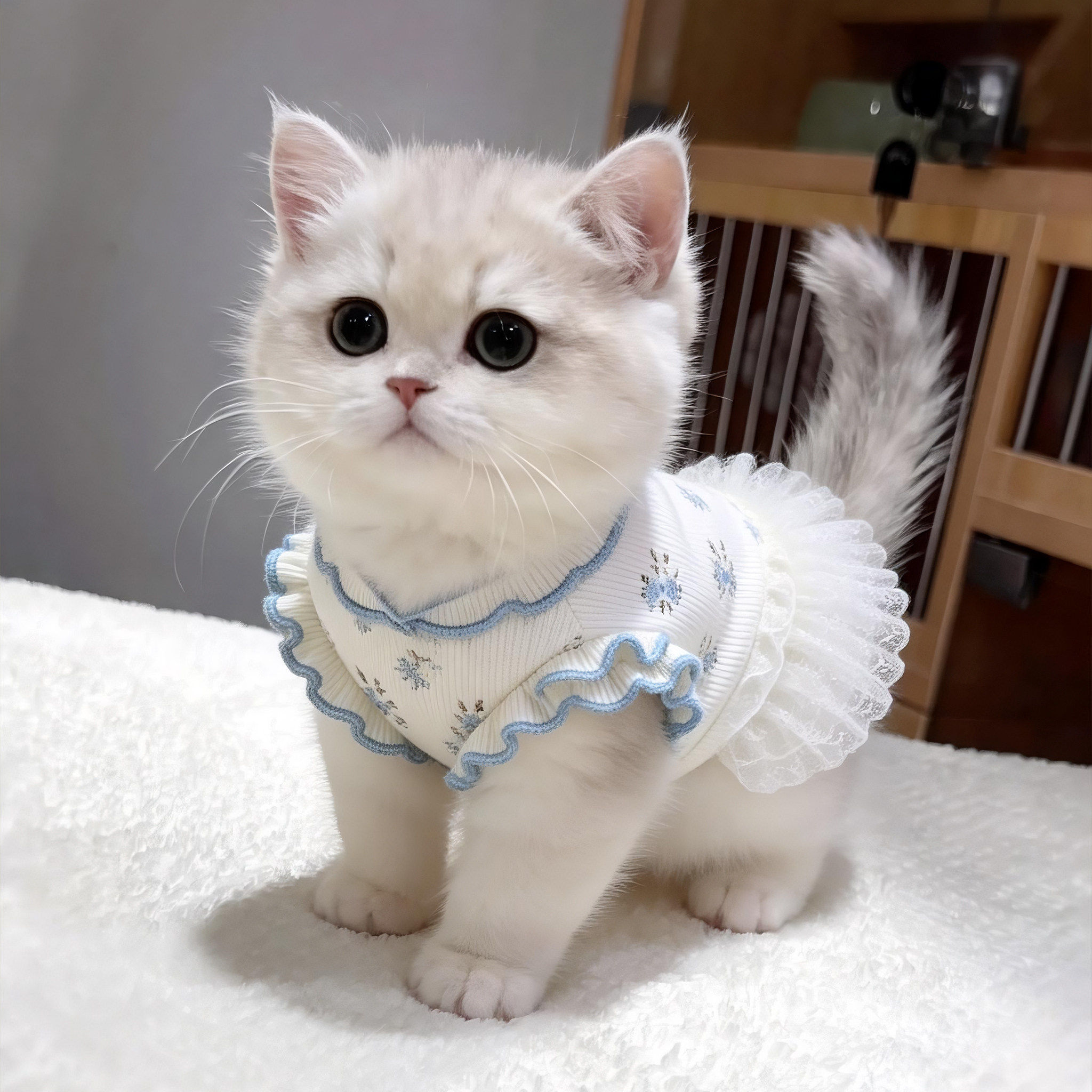 猫咪衣服春夏吊带公主裙狗狗连衣裙薄款背心防掉毛透气金渐层布偶