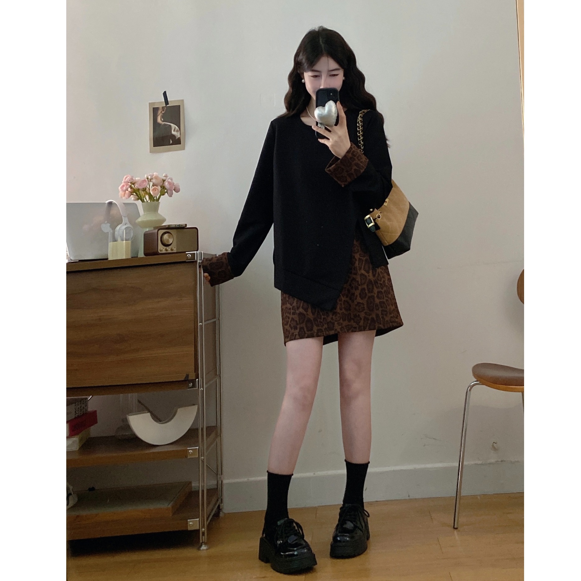 大码胖mm巨显瘦遮肉豹纹