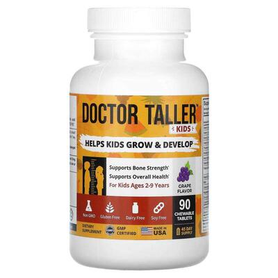 NuBest,Doctor Taller，2-9 岁儿童，葡萄味，90 片咀嚼片