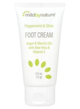 Mild By Nature,薄荷乳木果油护足霜，2.5 盎司（71 克）