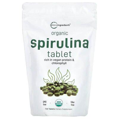 Micro Ingredients,Organic Spirulina Tablet, 720 Tablets