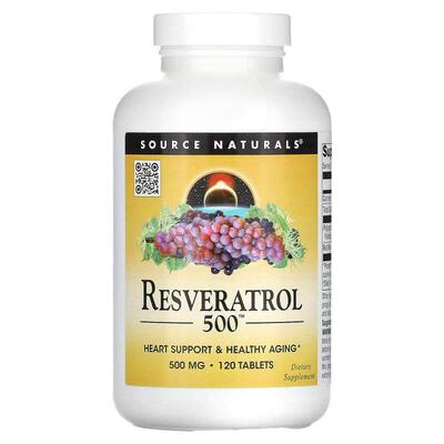 源美,Resveratrol 500™，500 毫克，120 片