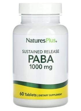 NaturesPlus,缓释 PABA，1000 毫克，60 片