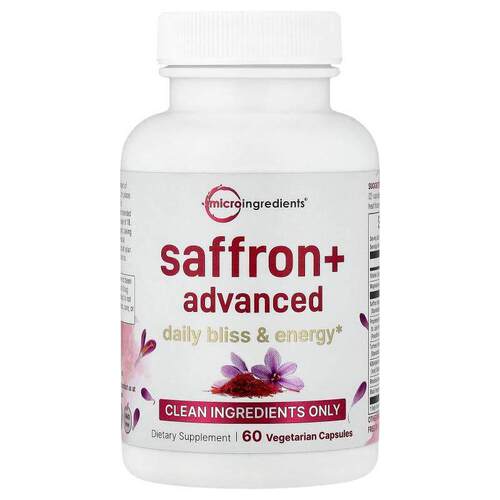 Micro Ingredients,Saffron+ Advanced, 60 Vegetarian Capsules