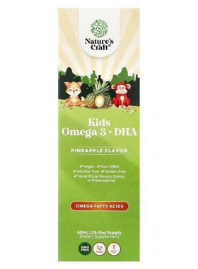 Nature's Craft,儿童 Omega 3+DHA，菠萝味，2 液盎司（60 毫升）