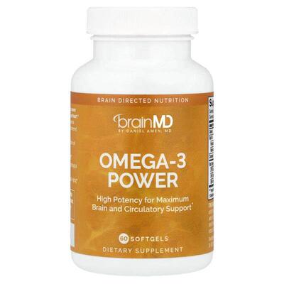 BrainMD,Omega-3 粉，60 粒软胶囊