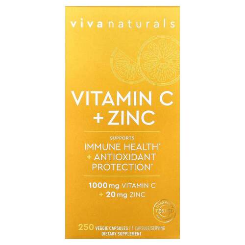 Viva Naturals,维生素 C + 锌，250 粒素食胶囊