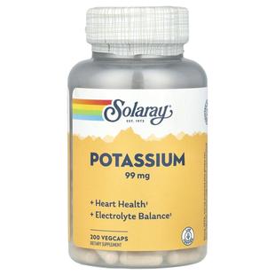 Solaray,钾，99 毫克，200 粒素食胶囊