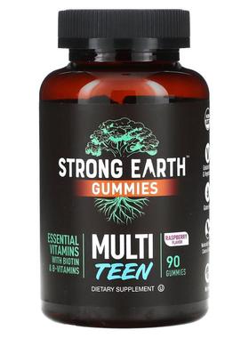YumVs,Strong Earth 软糖，Multi Teen，树莓味，90 粒