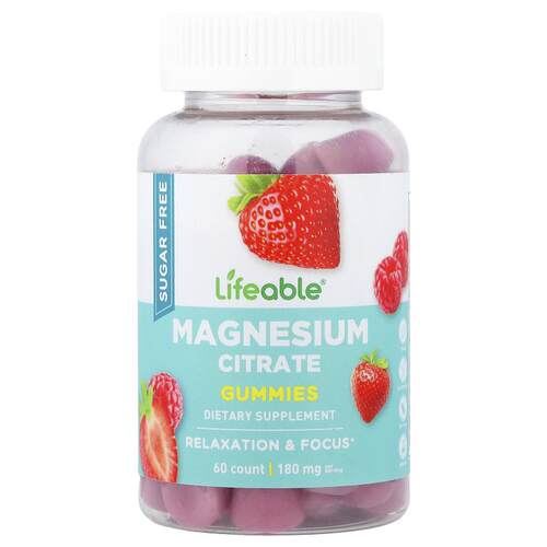 Lifeable,Magnesium Citrate Gummies, Berry, 60 Gummies (90 mg - 封面