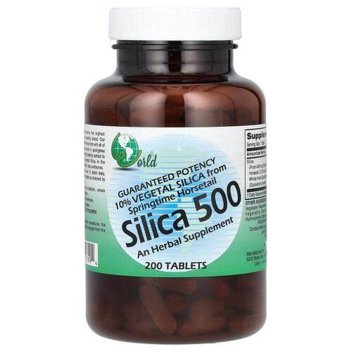 World Organic,硅石 500，200 片（每片 50 毫克）