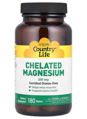 乡村生活,Country Life，螯合镁，250 毫克，180 片