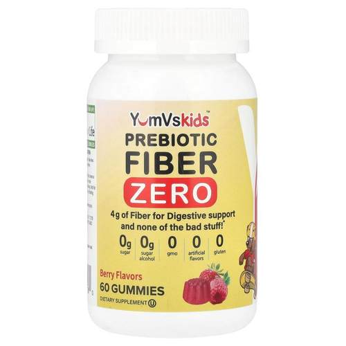 YumVs,Prebiotic Fiber Zero，浆果味，4 克，60 粒软糖（每粒软