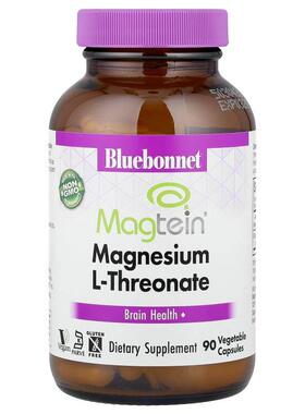 Bluebonnet Nutrition,Magtein® L-苏糖酸镁素食胶囊，90 粒