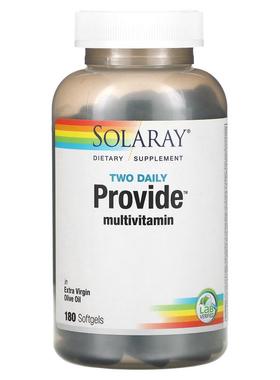 Solaray,Two Daily Provide 多维生素，180 粒软胶囊