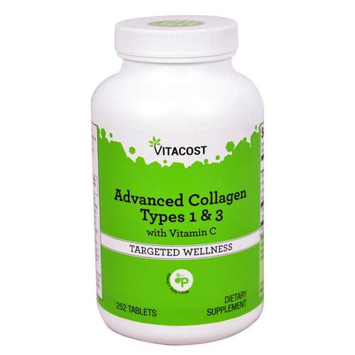Vitacost,Advanced Collagen Types 1 & 3 with Vitamin C, 252 T