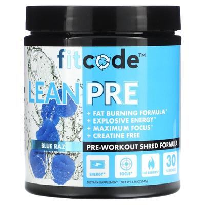 fitcode,LeanPre，锻炼前优效配方，蓝树莓味，8.46 盎司（240 克