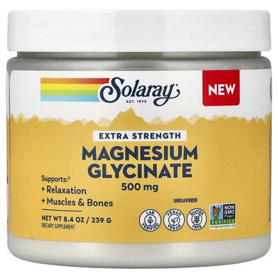 Solaray,甘氨酸镁，原味，8.4 盎司（239 克）