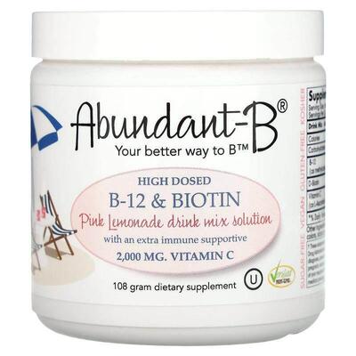Sufficient C,Abundant-B 高剂量 B-12 和生物维生素混合饮品，粉