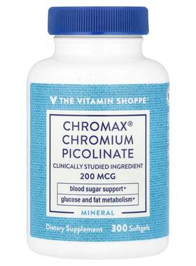 The Vitamin Shoppe,Chromax® 吡啶甲酸铬，200 微克，300 粒软胶