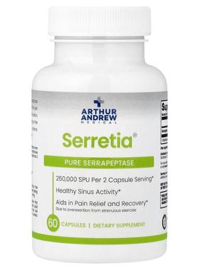 Arthur Andrew Medical,Serretia®, 60 Capsules (12,5000 SPU pe