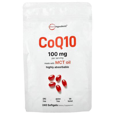 Micro Ingredients,辅酶 Q10 软胶囊，240 粒（每粒 50 毫克）