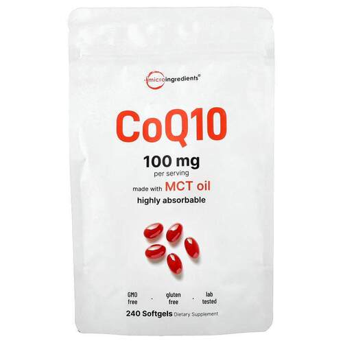 Micro Ingredients,辅酶 Q10 软胶囊，240 粒（每粒 50 毫克）