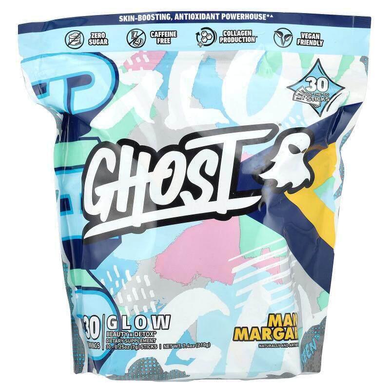Ghost,闪亮,芒果玛格丽特味,30 条,每条 0.25 盎司(7 克)