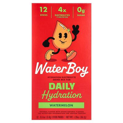 Waterboy,每日补水，电解质混合饮品，西瓜味，12 条，每条 0.11