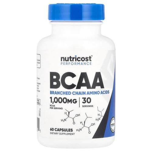 Nutricost,表现，支链氨基酸，60 粒胶囊（每粒胶囊 500 毫克）