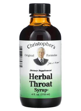 Christopher's Original Formulas,草本喉部缓解糖浆，4 液量盎司