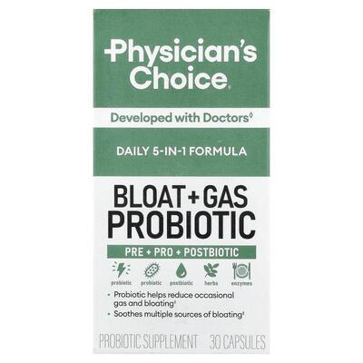 Physician's Choice,Bloat + Gas Probiotic, 30 Capsules