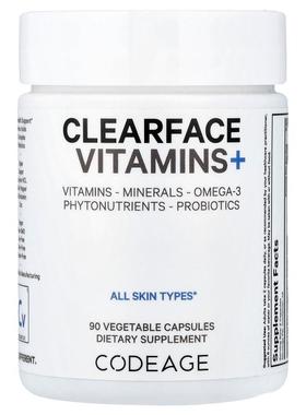 Codeage,Clearface 维生素 +，90 粒素食胶囊