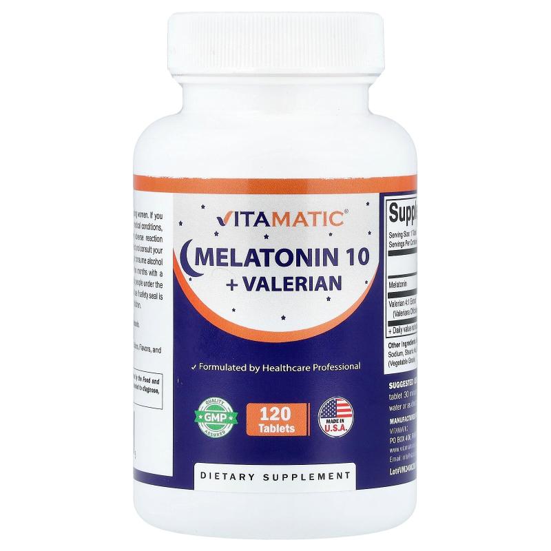 Vitamatic,Melatonin 10 + Valerian, 120 Tablets