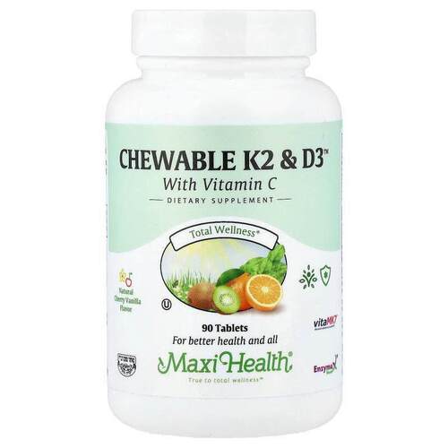 Maxi Health,Chewable K2 &amp; D3™, Natural Cherry Vanill
