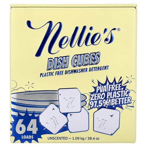 内利,Dish Cubes, Plastic Free Dishwasher Detergent, Unscente