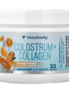 Vitauthority,Colostrum + Collagen, Orange Cream, 3.81 oz (10