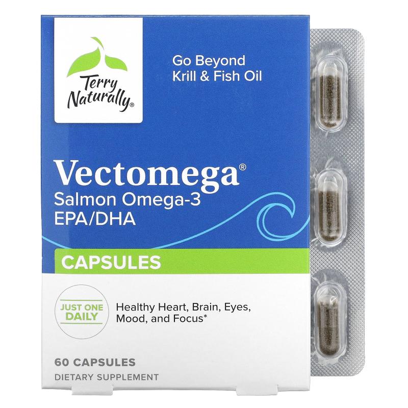 Terry Naturally,Vectomega，鲑鱼 Omega-3 EPA/DHA，60 粒胶囊（