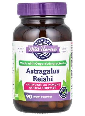 Oregon's Wild Harvest,黄芪灵芝，90 粒全素胶囊