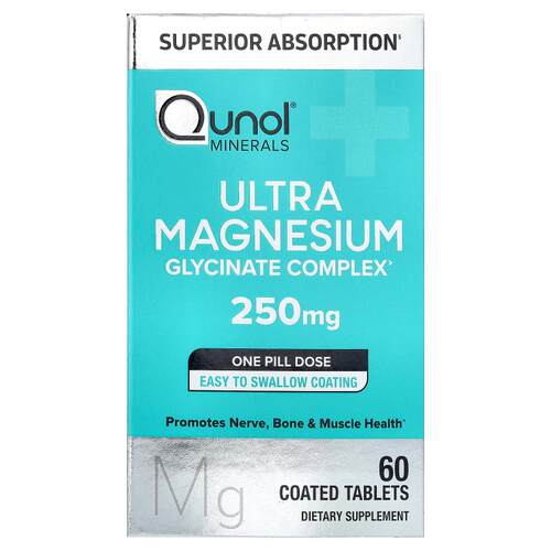 Qunol,Ultra Magnesium Glycinate Complex, 250 mg, 60 Coated T