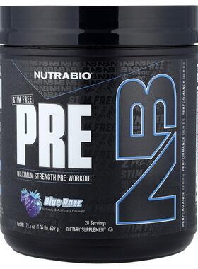 Nutrabio Labs,PRE-Workout, Stim Free, Blue Razz, 1.34 lb (60