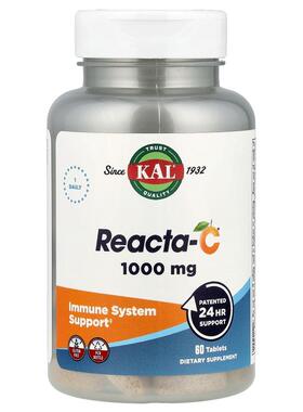 KAL,Reacta-C 维生素 C 补充剂，1,000 毫克，60 片