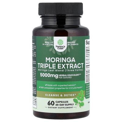 Nature's Craft,Moringa Triple Extract, 5,000 mg, 60 Capsules