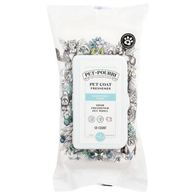 Poo-Pourri,Pet-Pourri™，宠物被毛清新湿巾，爪感清新，50 片