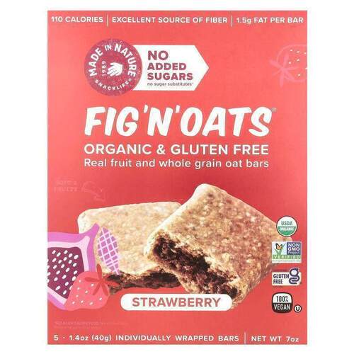 Made in Nature,Fig 'N' Oats®，草莓味，5 个独立包装