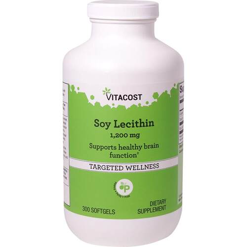 Vitacost,Soy Lecithin, 1,200 mg, 300 Softgels
